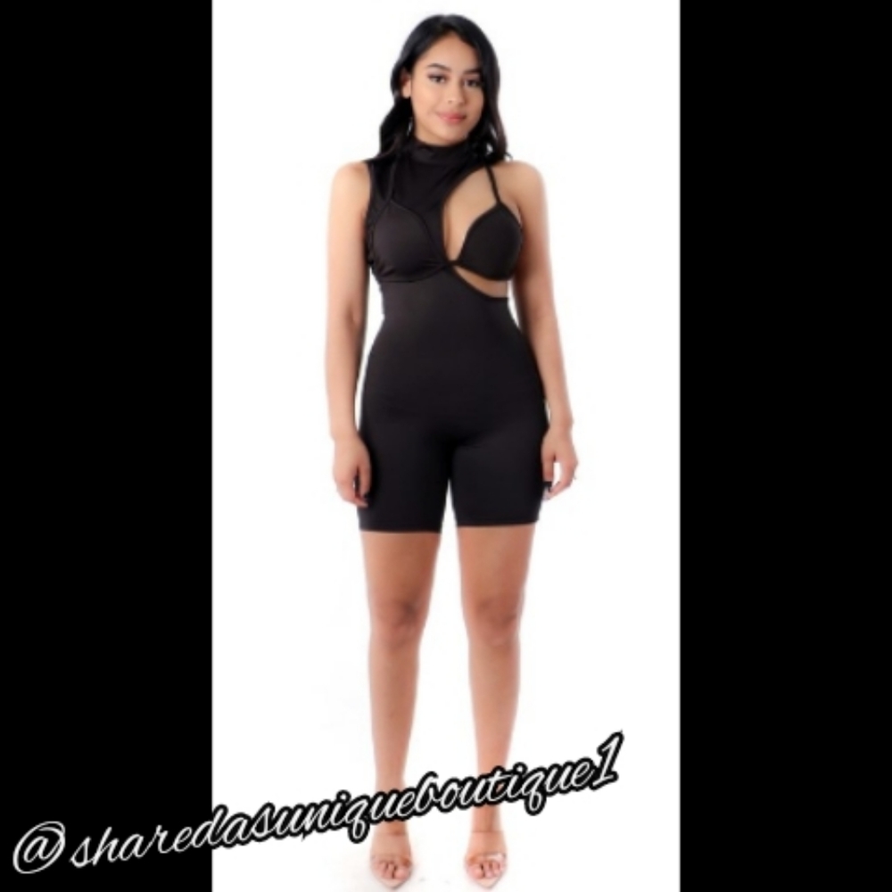 BLACK CUTOUT ROMPER